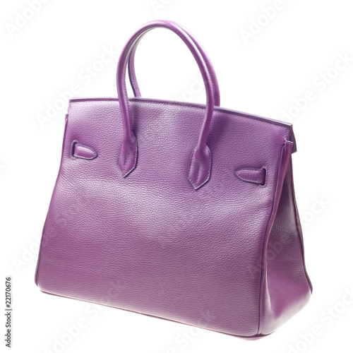Purple woman bag isolated on the white