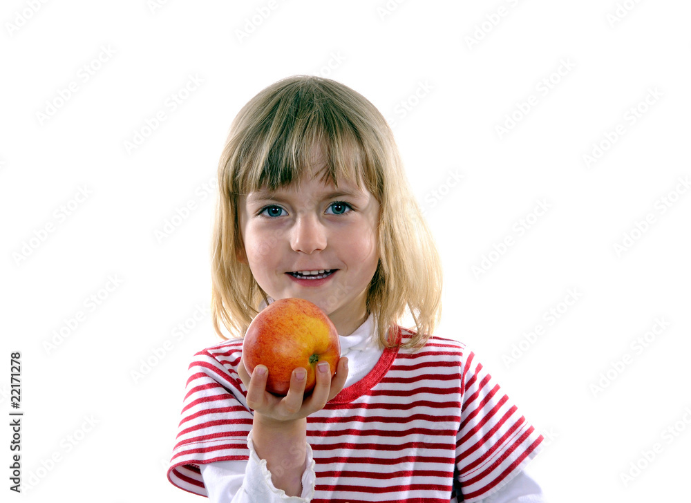 Kleines Mädchen mit Apfel Kleines Mädchen mit Apfel