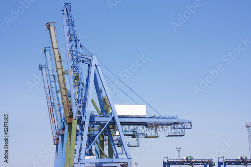 Billede på lærred big cranes at docks