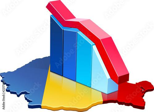 Statistiques de la Roumanie à la baisse (détouré)