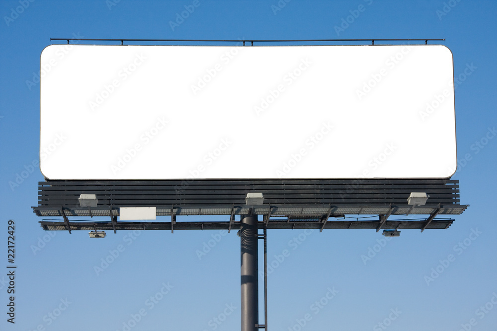 Blank billboard on blue sky for your advertisement Blank billboard on blue sky for your advertisement