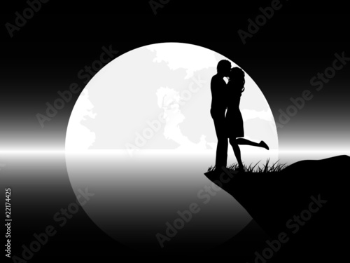 young couple on night