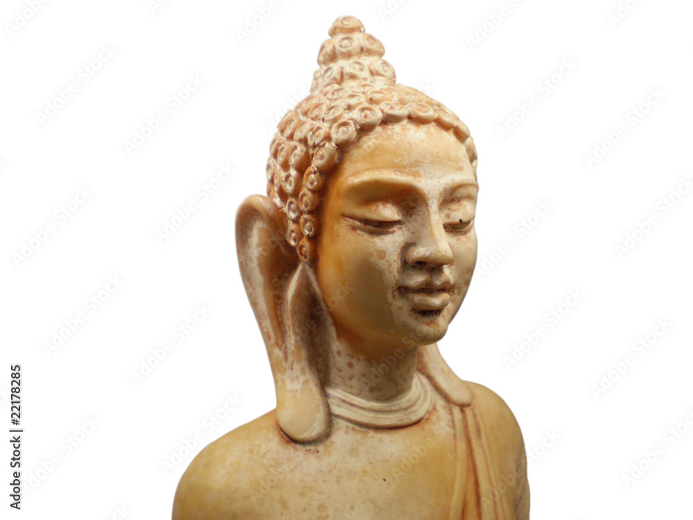 visage de statuette en ivoire de bouddha