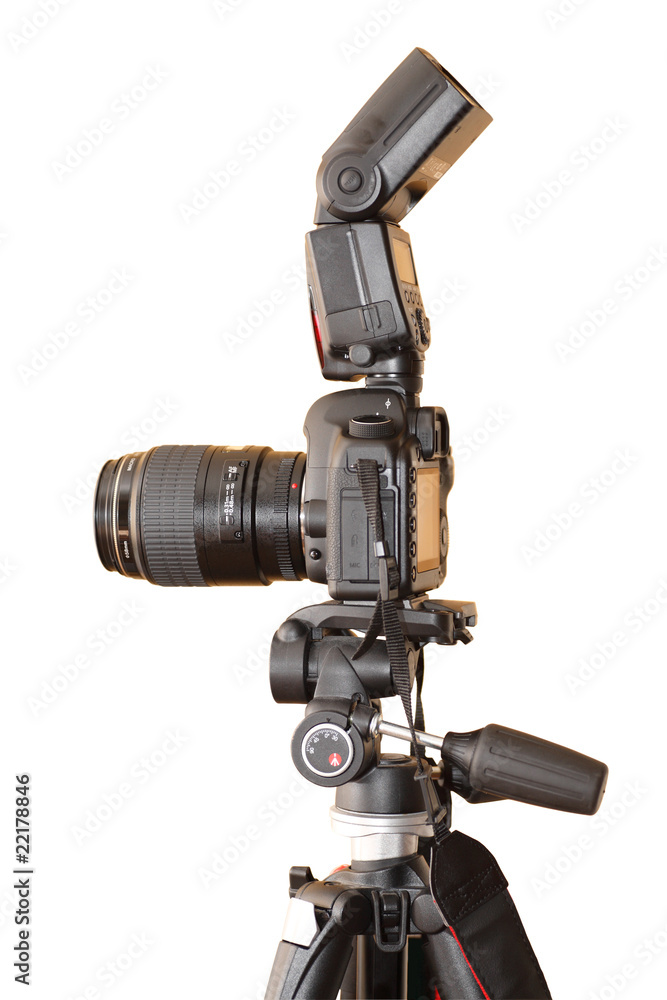 Digital camera, flash and tripod