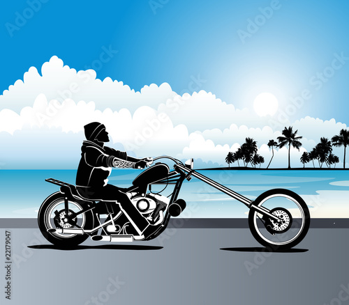 Chopper motorcycle vector with rocker