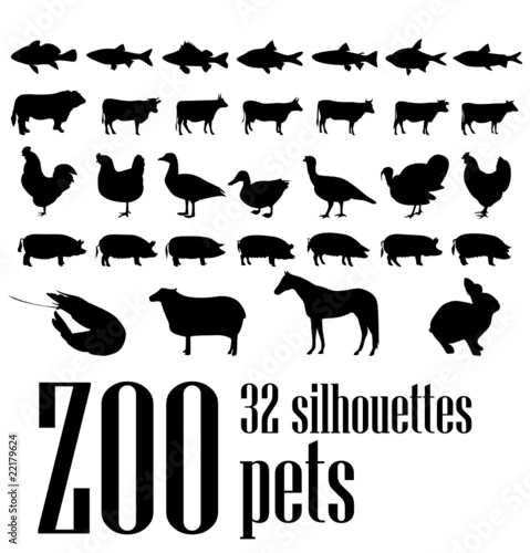 vector silhouettes 32 pets