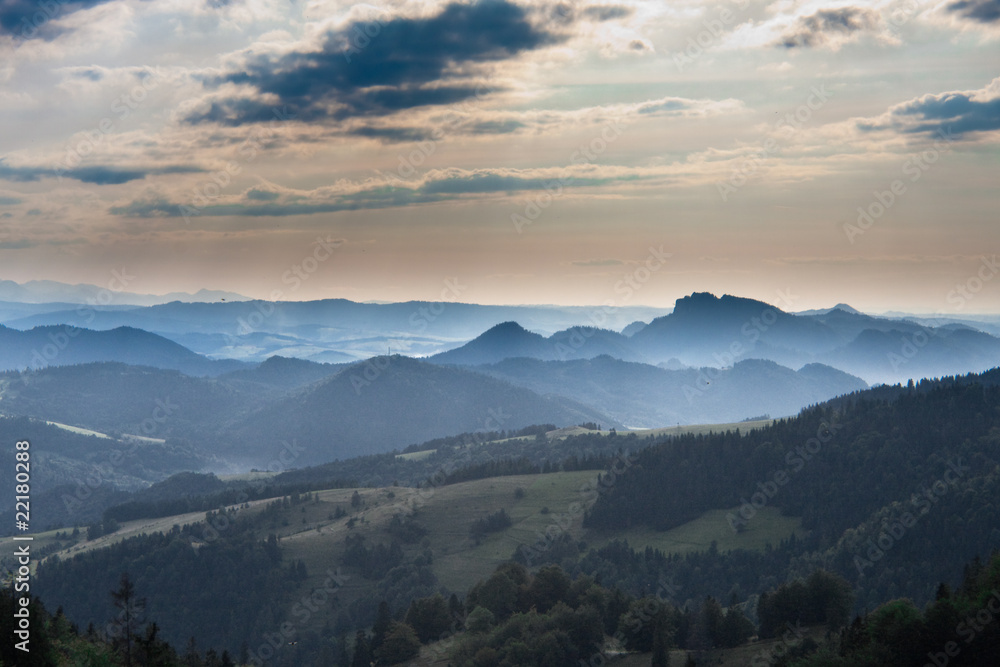 Pieniny Mountains view and mountain biking Pieniny Mountains view and mountain biking
