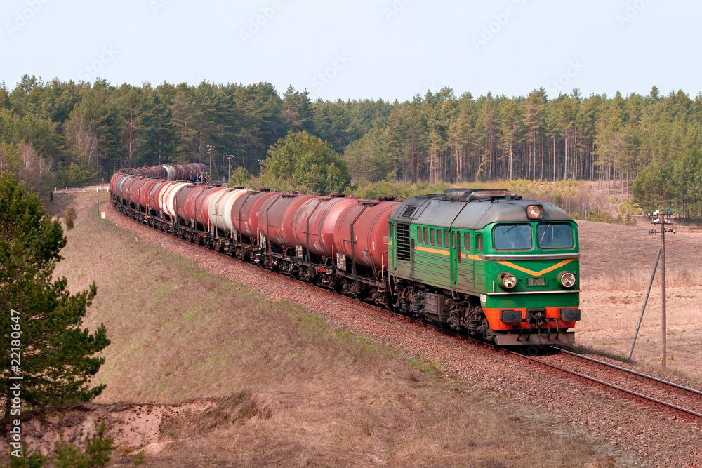 Naklejka premium Freight fuel train