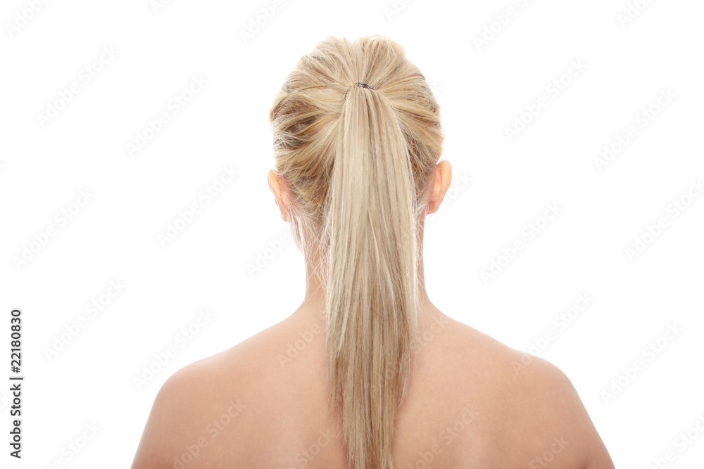 Fototapeta premium Close-up of beautiful woman, over white background