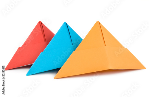 Colored paper hat isolated