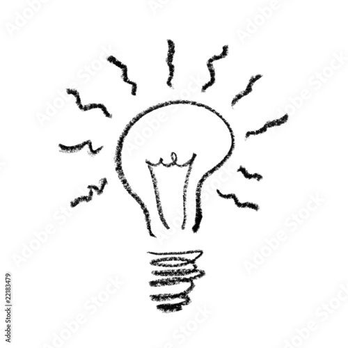 Handdrawed Light Bulb Symbol. photo