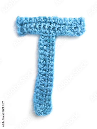 Wallpaper Mural One letter of knit handmade alphabet - T Torontodigital.ca