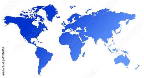 Blue gradient map of World