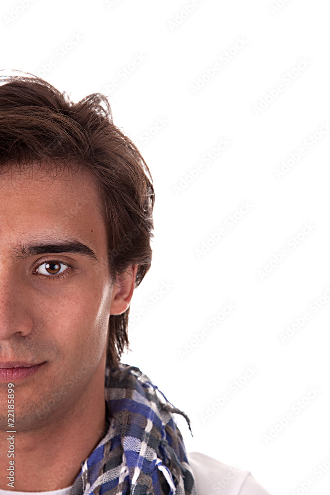 Obraz premium half face of portrait of a handsome young man