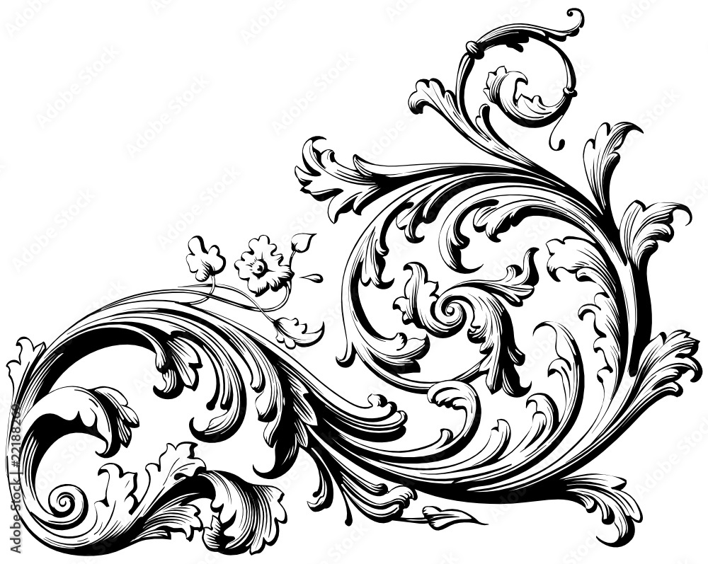 Floral Scroll Stock Vector Adobe Stock