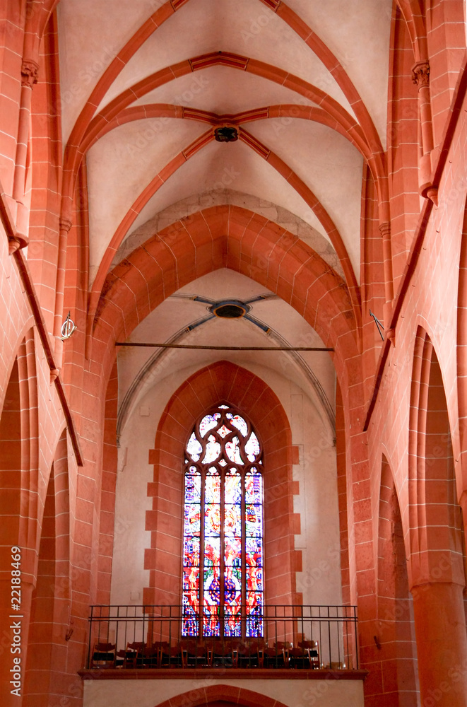 Naklejka premium Indoor Christian Church With Lights