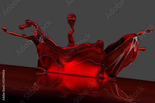 3D rendered red splash