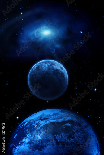 Moon and Earth