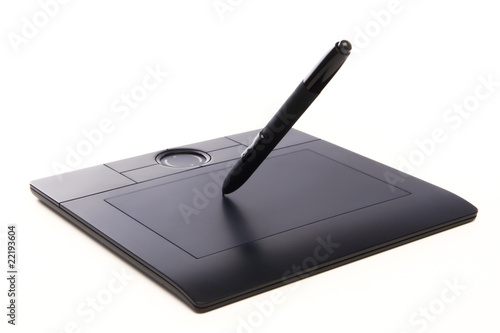 Electronic drawing pen tablet isolated