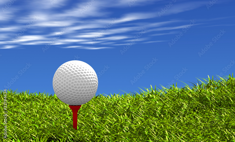 Golf ball on tee