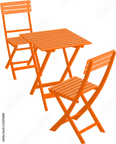 TABLE ET 2 CHAISES