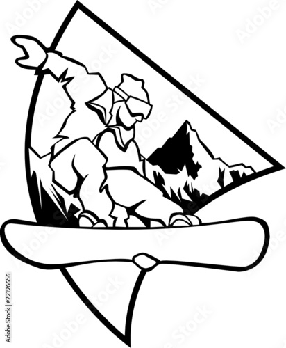 Snowboard logo - Black and white