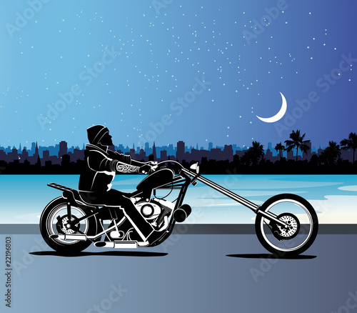 Chopper motorcycle vector with rocker