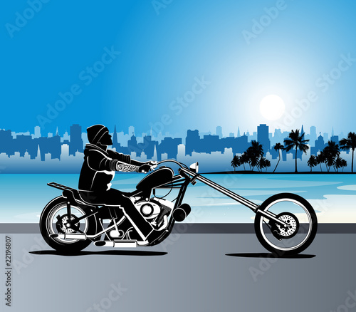Chopper motorcycle vector with rocker