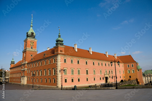 Wide anglr image of Royal Castle in Warsaw, Poland