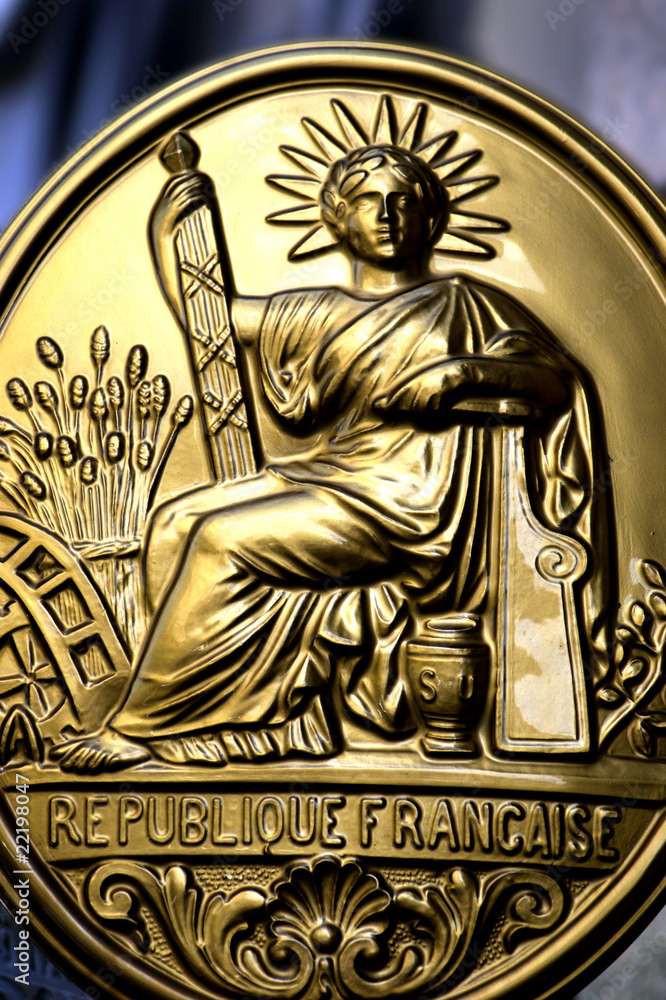 plaque de notaire, République Française Stock Photo | Adobe Stock