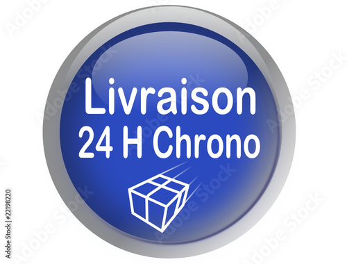 Bouton  web 3D " Livraison 24 h chrono "