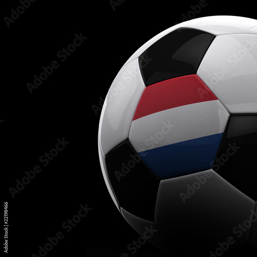 Dutch soccer ball over black background