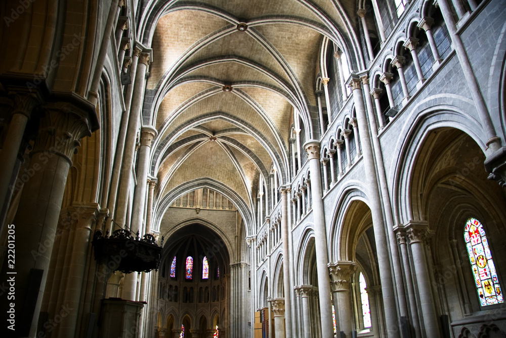 Cathedral Notre-Dame interior, Lausanne, Switzerland