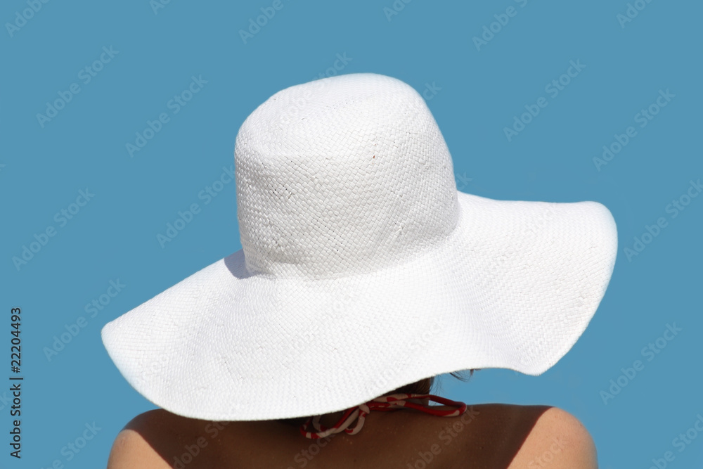 Fototapeta premium BIALY KAPELUSZ