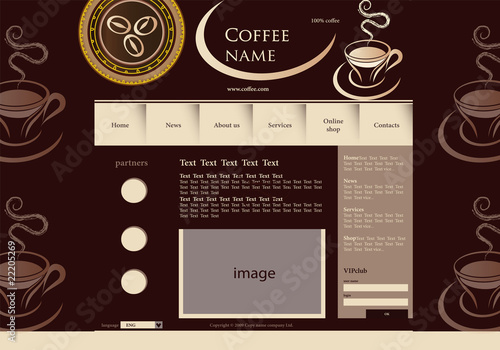 vector illustration coffee website template
