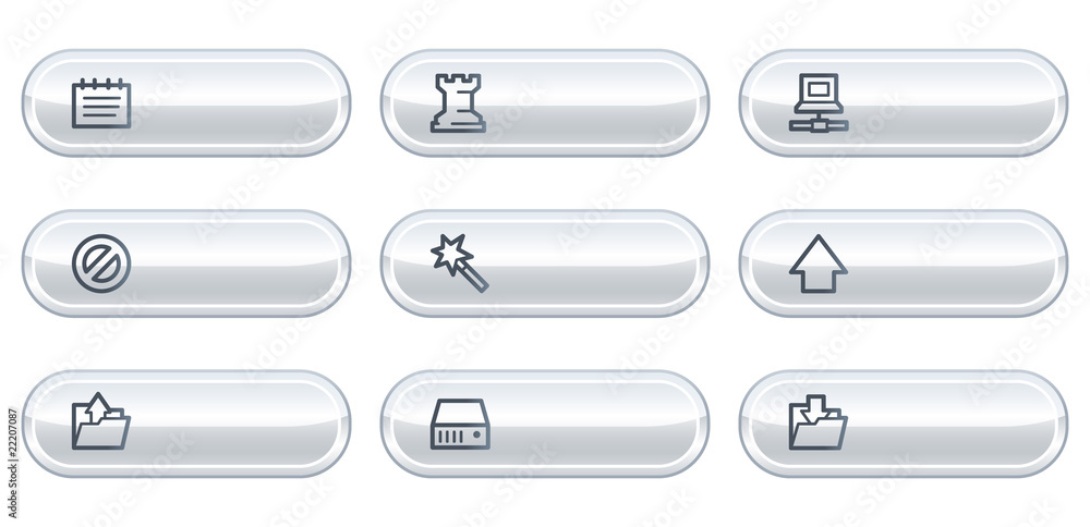 Data web icons, white buttons with copyspace Data web icons, white buttons with copyspace