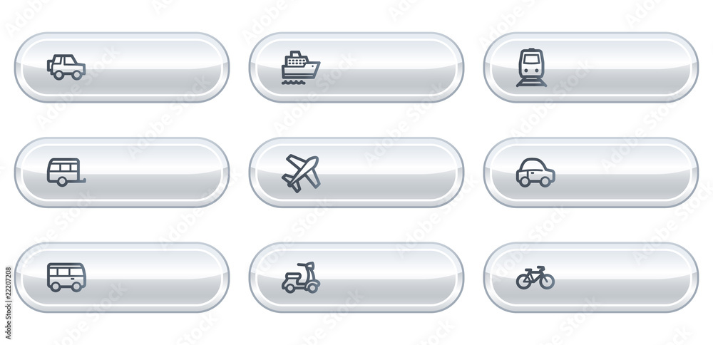 Transport web icons, white buttons with copyspace Transport web icons, white buttons with copyspace