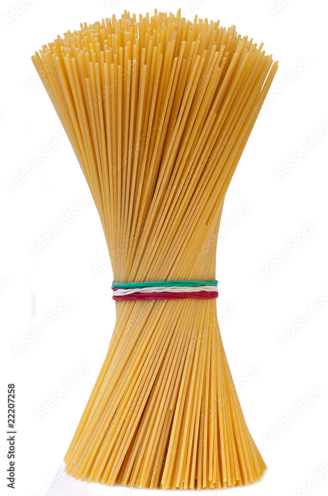 spaghetti with Rubber bands in italian flag colours Stock Photo | Adobe  Stock