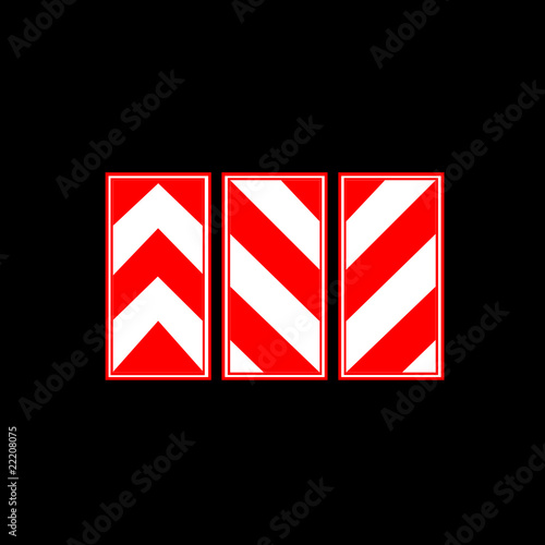 arrow red and white sign