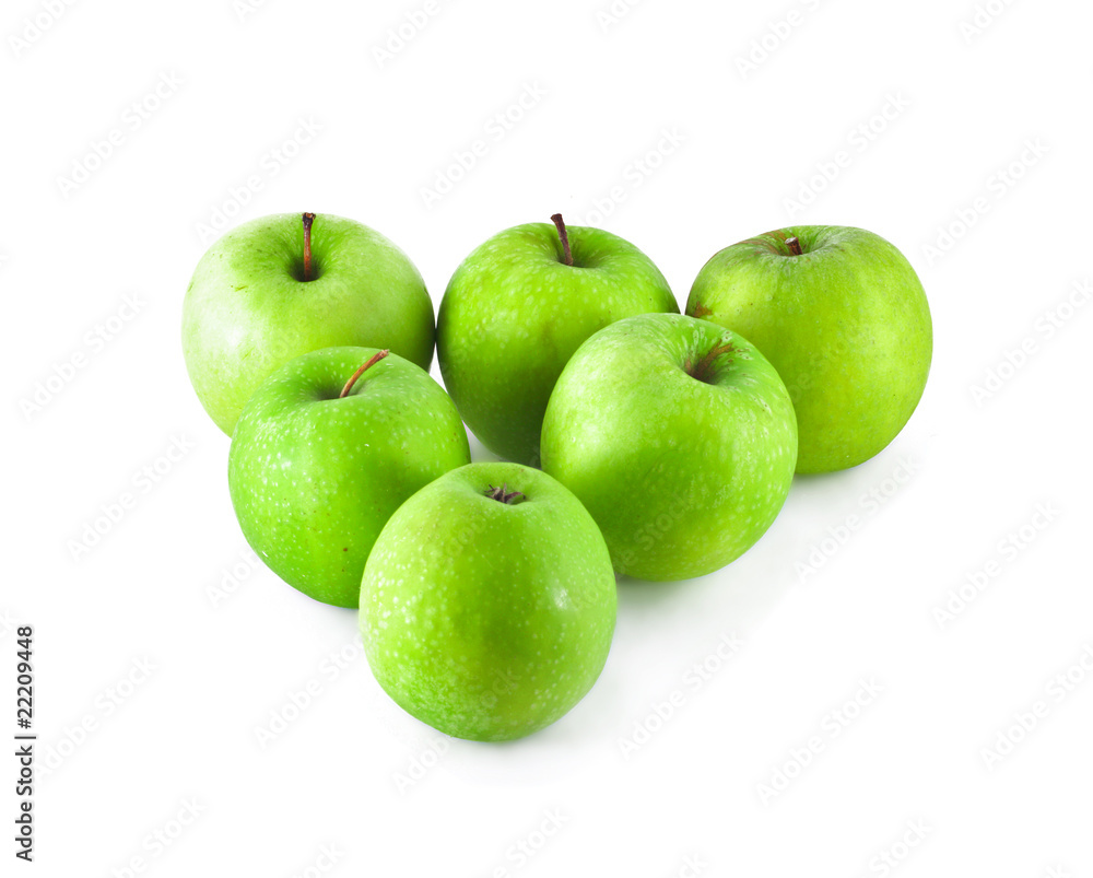 Fresh green apples isolated on white background Fresh green apples isolated on white background