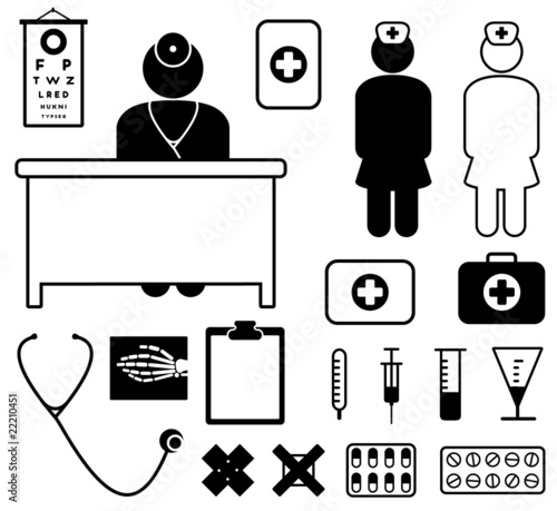 medical icons, vector set
