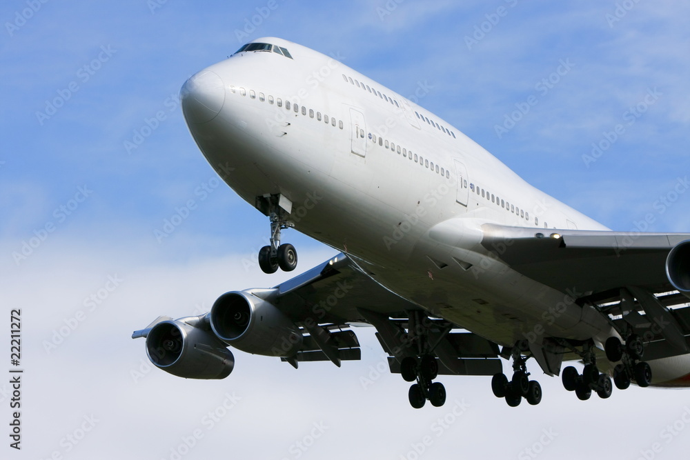 Boeing 747 jumbo jet in flight. Stock Photo | Adobe Stock