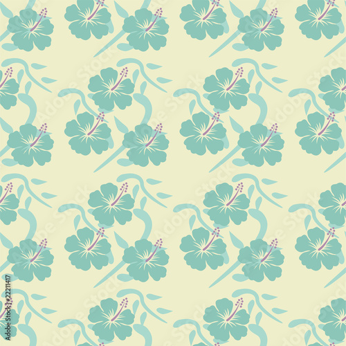 hibiscus seamless pattern vector