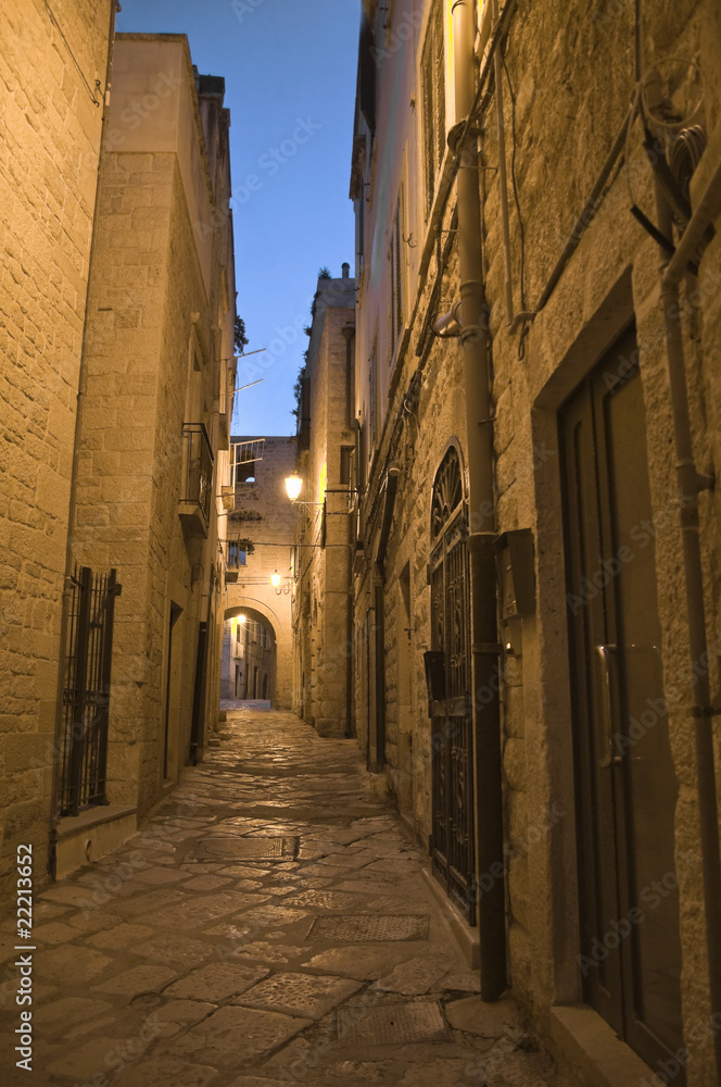 Alley by night. Giovinazzo. Apulia.