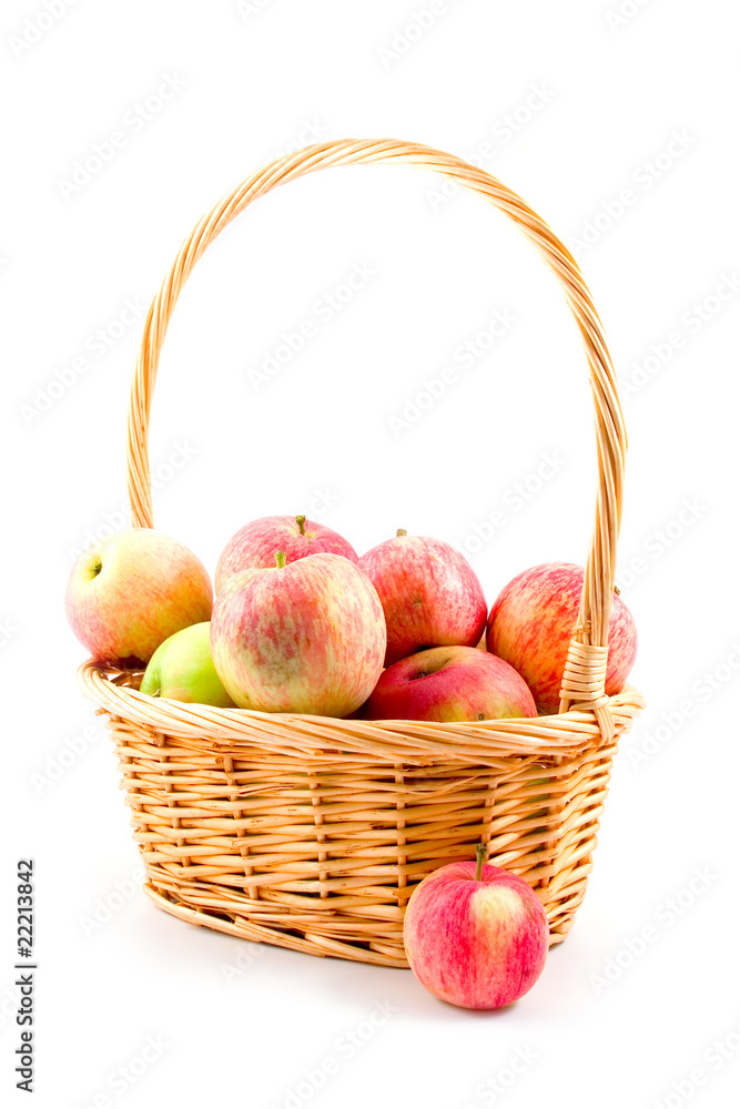 Ripe apples in a basket