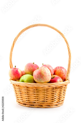 Ripe apples in a basket