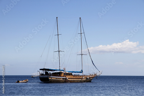 sailing ship on Mediterranean sea