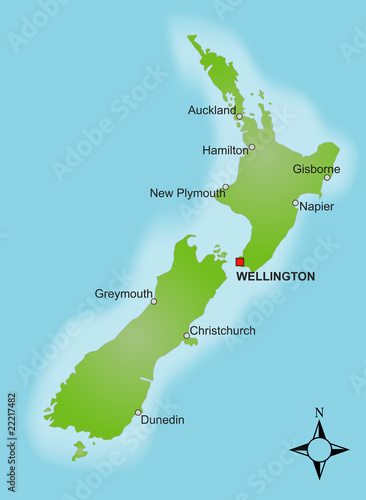 Karte Neuseeland vektor