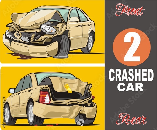 two carashed cars