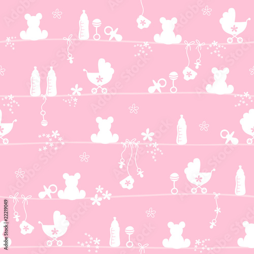 Seamless Pattern Girl Pink